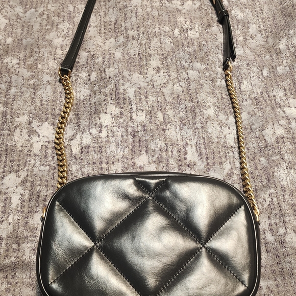 Tory Burch Kira Black Quilted Crossbody with Gold Accents - Picture 7 of 9